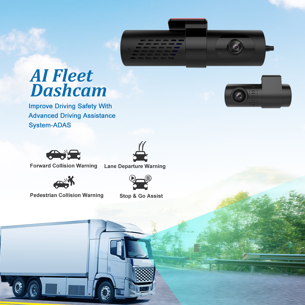 4G AI Dashcam with ADAS and DMS