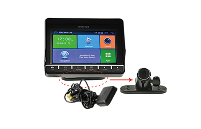 BR-TM7002-ADR 7“GPS监视器，带3个摄像头输入，适用于商用车